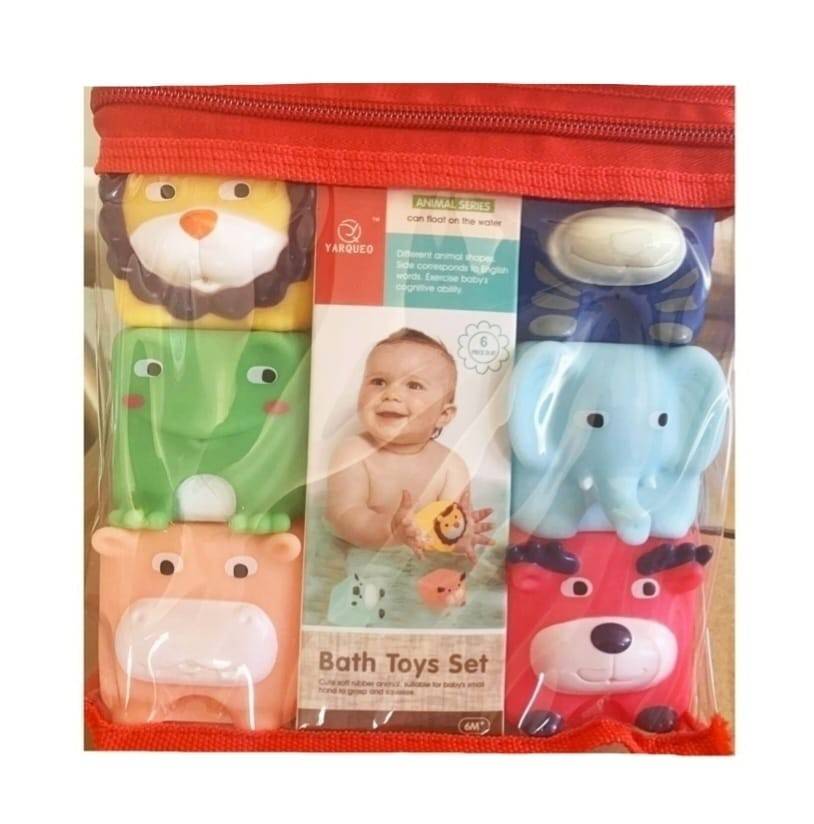 Set 6 Cuburi Moi Animale Salbatice pentru bebelusi, multicolor, silicon