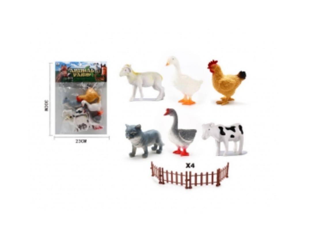 Set 6 Figurine, Animale Domestice, 3 accesorii, multicolor, 9 cm