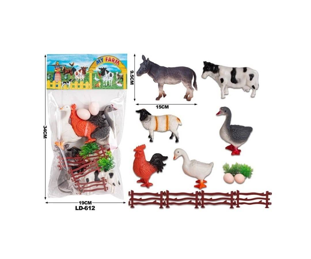 Set 6 Figurine, Animale Domestice, 5 accesorii, multicolor, 9 cm