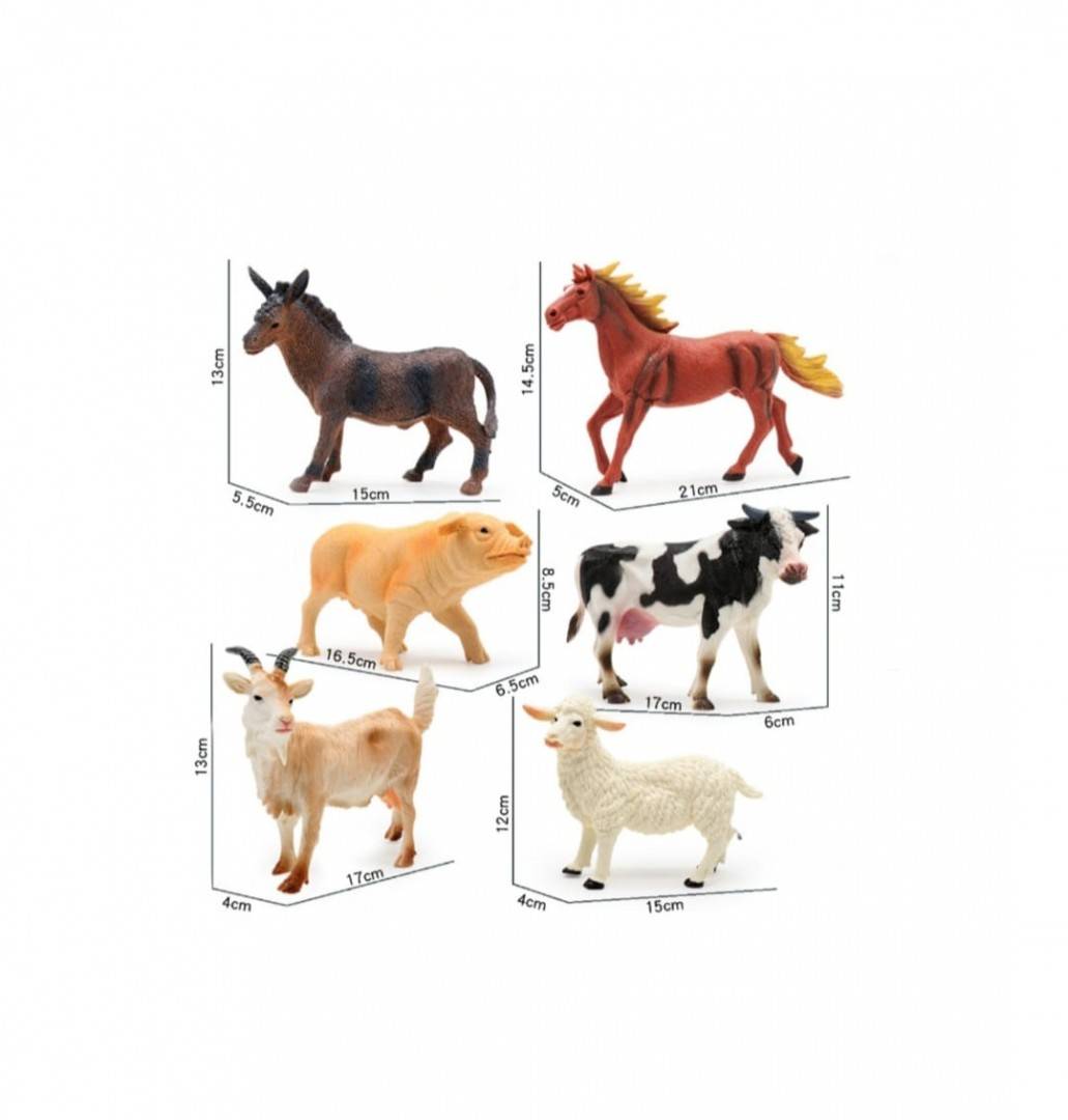 Set 6 figurine, Animale Domestice realiste, multicolor, 18 cm - 20 cm