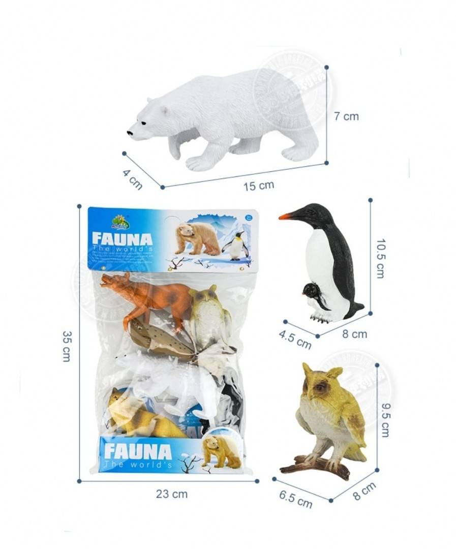Set 6 figurine Animale, Fauna The Worlds, multicolor, 9 cm