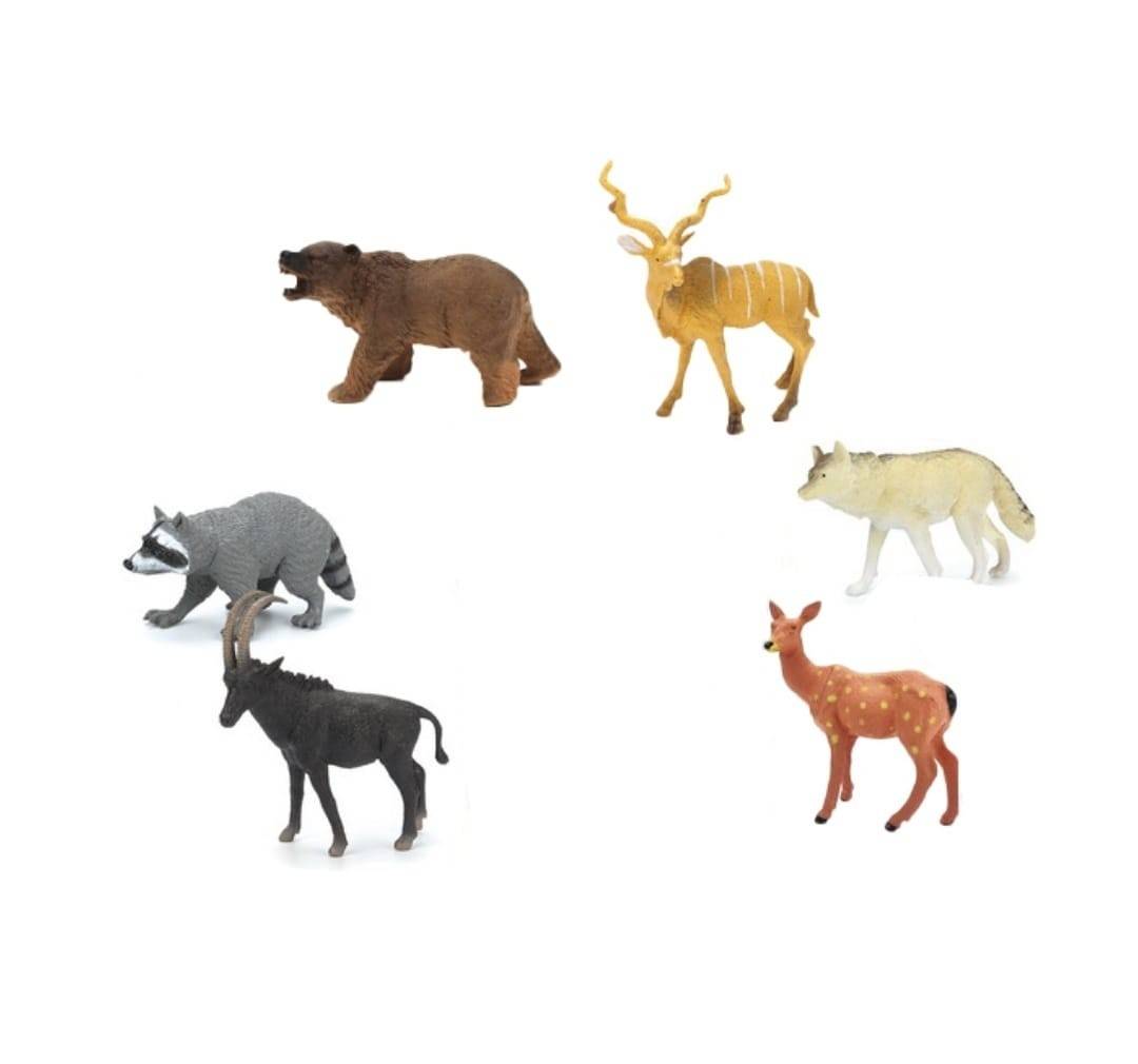 Set 6 Figurine, Animale Salbatice, multicolor, 9 cm