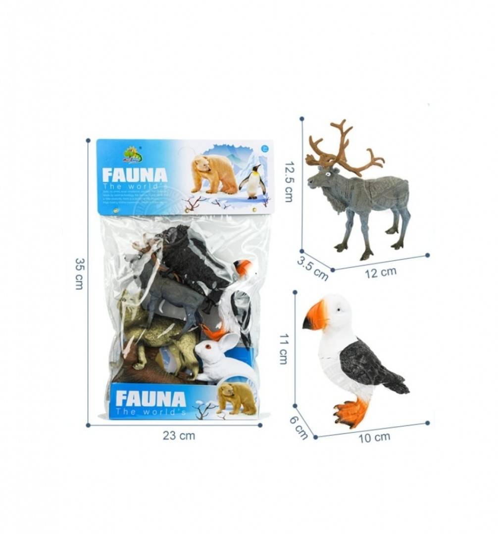 Set 6 figurine, Animalele Lumii, multicolor, 7 cm - 11 cm
