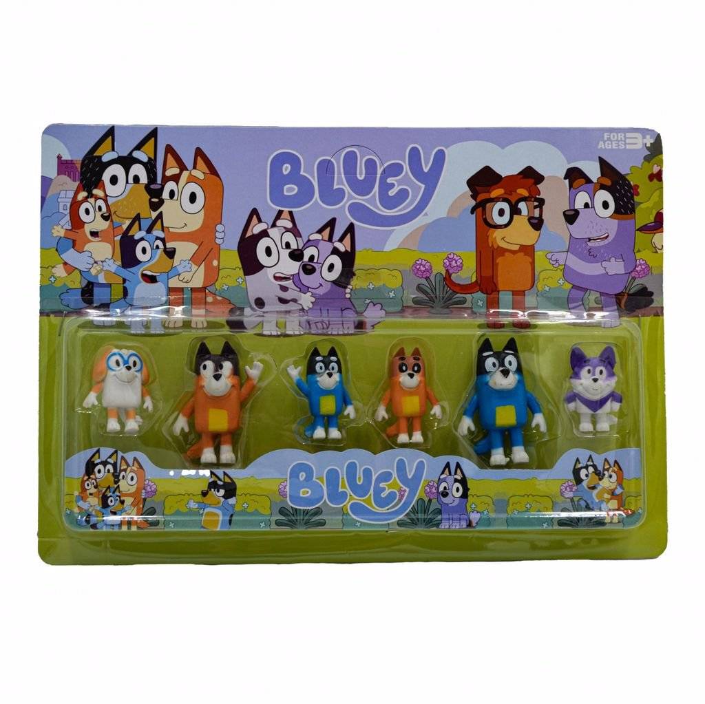 Set 6 figurine cu personaje din Bingo si Bluey