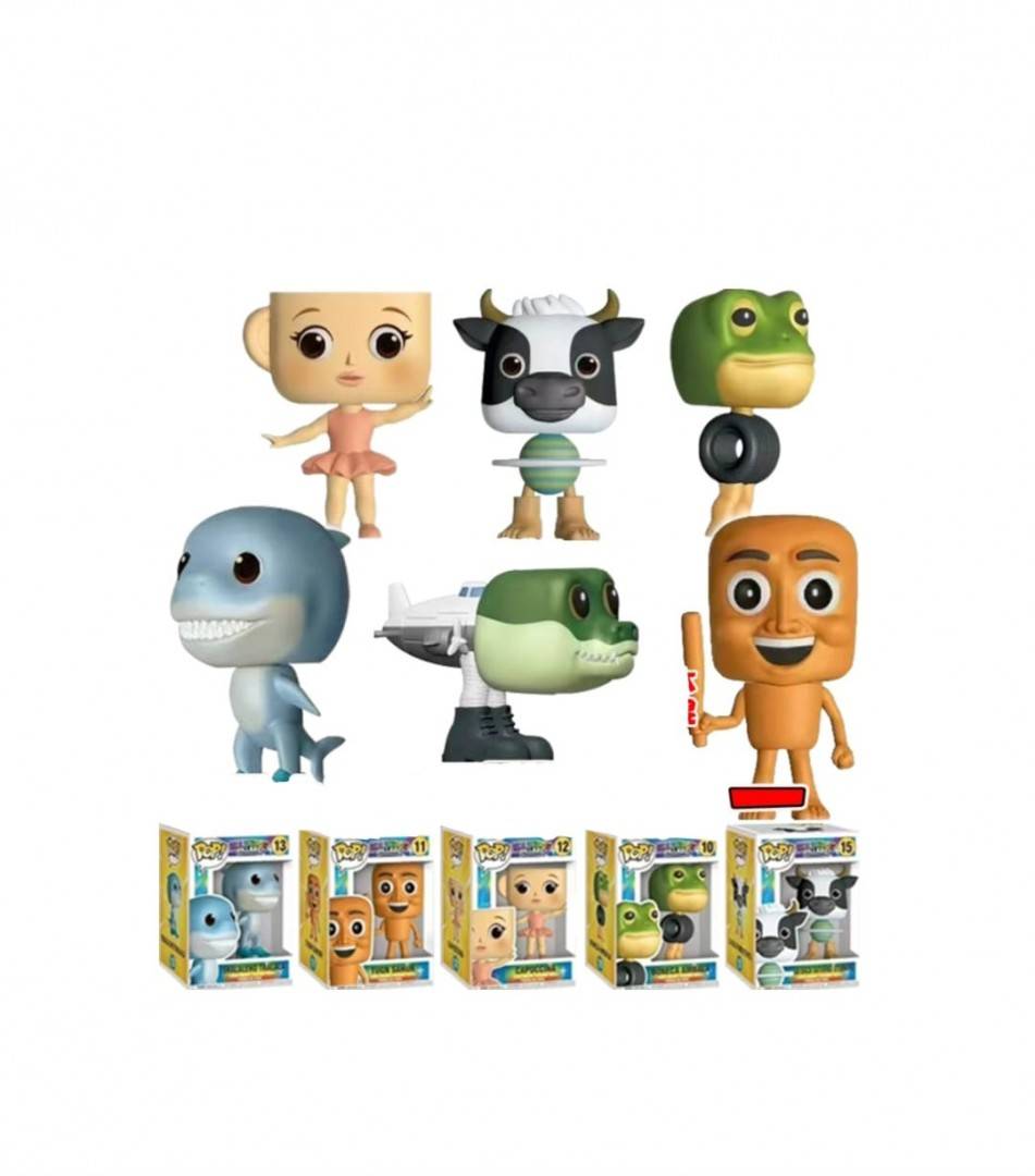 Set 6 Figurine, Italian Brain Rot, Tralalero Tralala, MASHASHOP, multicolor, 10 cm