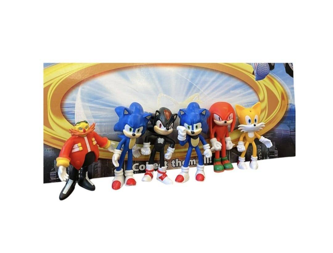 Set 6 Figurine Sonic 3, multicolor, 10 cm