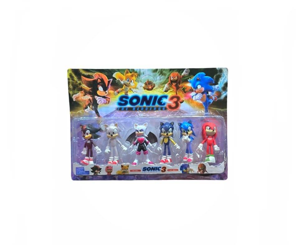Set 6 Figurine Sonic 3, multicolor, 9 cm