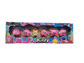 Set 6 Figurine, tip Kirby Nosechara, roz, 5 cm