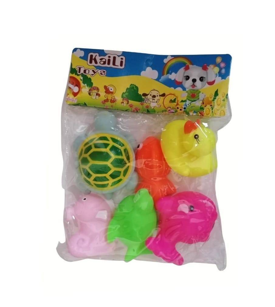 Set 6 jucarii de baie, Animale de Apa, multicolor