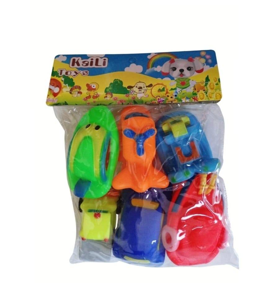 Set 6 jucarii de baie, Masinute Vesele, multicolor