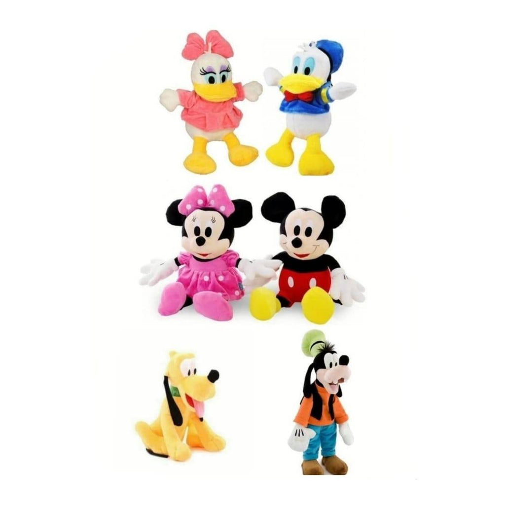 Set 6 Mascote de plus, Clubul lui Mickey, multicolor, 22 cm - 28 cm