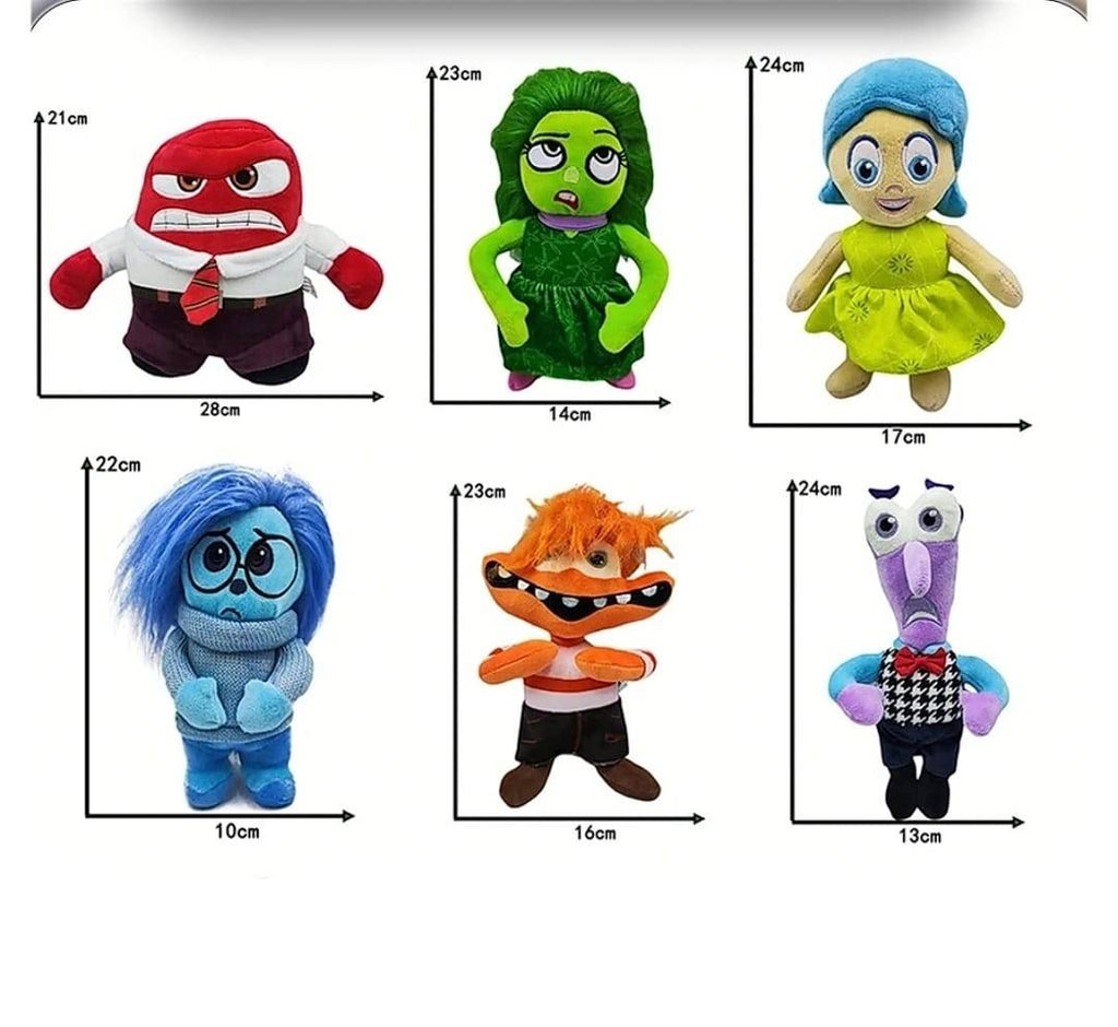 Set 6 Mascote de plus, Emotii, Inside out, rosu, 30 cm - 40 cm