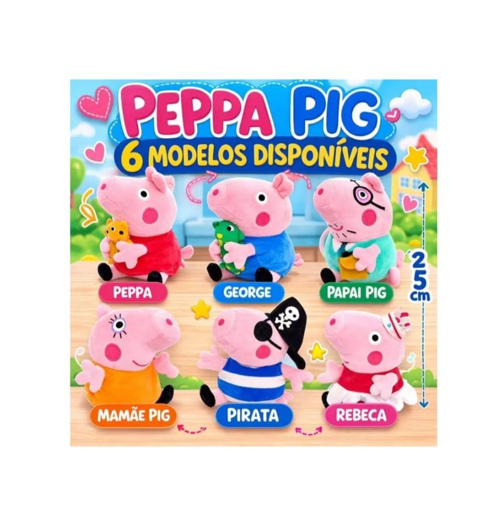 Set 6 Mascote de plus, Peppa, multicolor, 20 cm