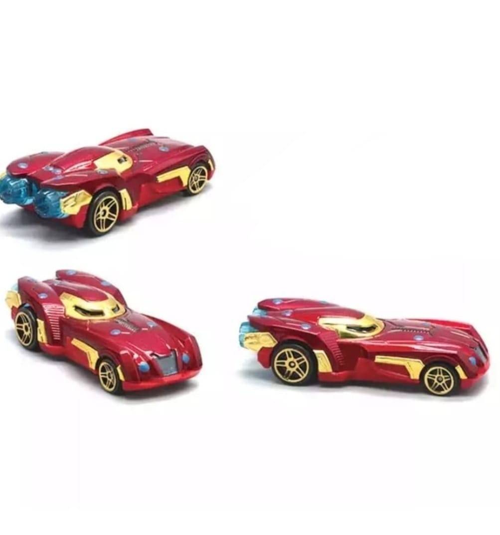 Set 6 Masinute Super Eroi, metalice, multicolor, 7 cm