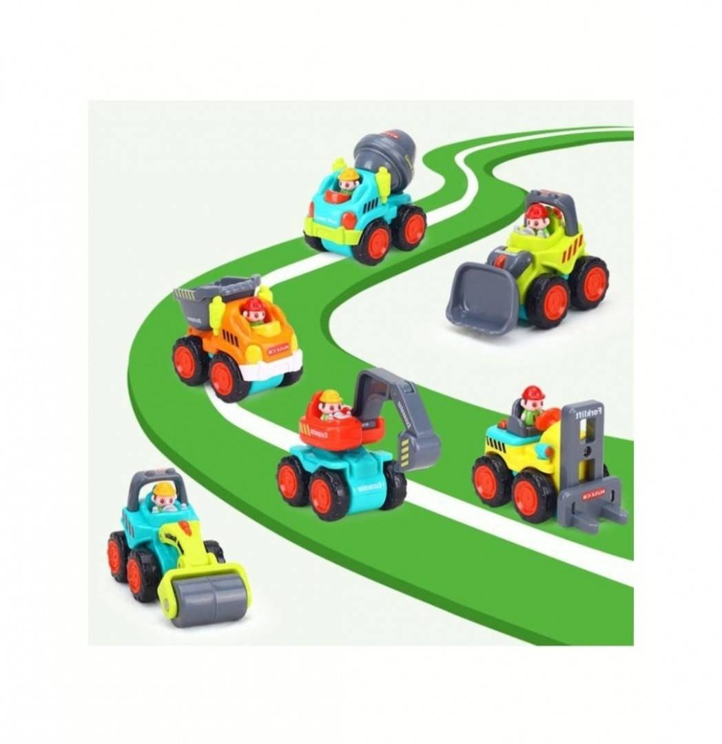 Set 6 Mini Vehicule Jucarii Utilaje pentru constructii, Hola, multicolor