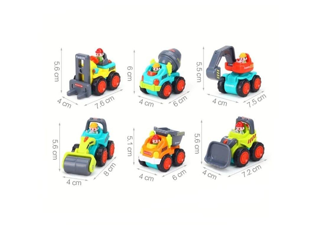 Set 6 Mini Vehicule Jucarii Utilaje pentru constructii, Hola, multicolor