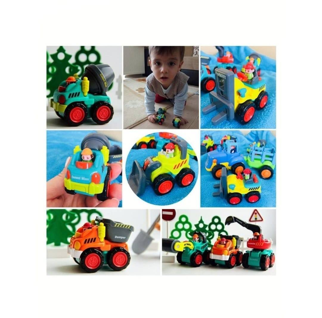 Set 6 Mini Vehicule Jucarii Utilaje pentru constructii, Hola, multicolor