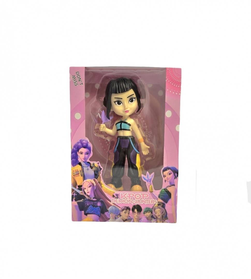 Set 6 figurine K Pop Demon Hunter Girl, MASHASHOP, cu accesorii, mov/multicolor, 18 cm