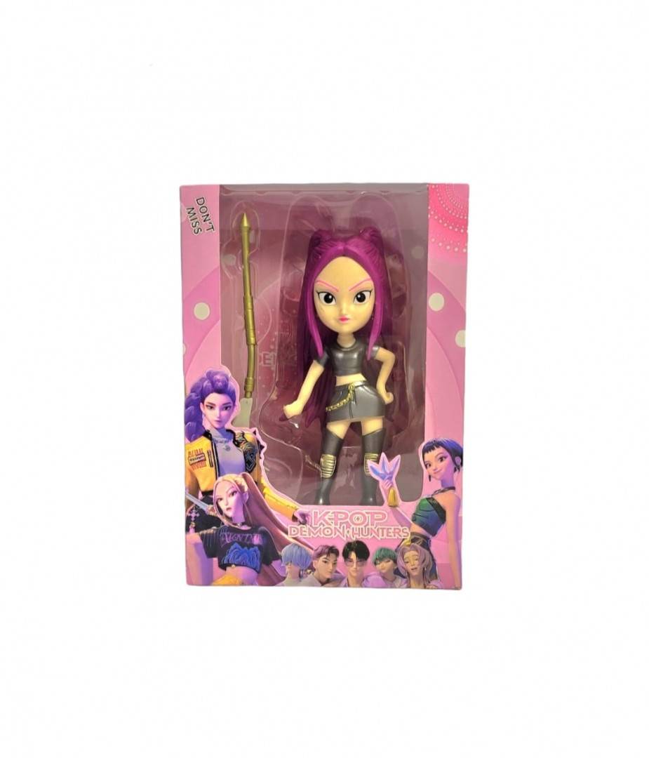 Set 6 figurine K Pop Demon Hunter Girl, MASHASHOP, cu accesorii, mov/multicolor, 18 cm
