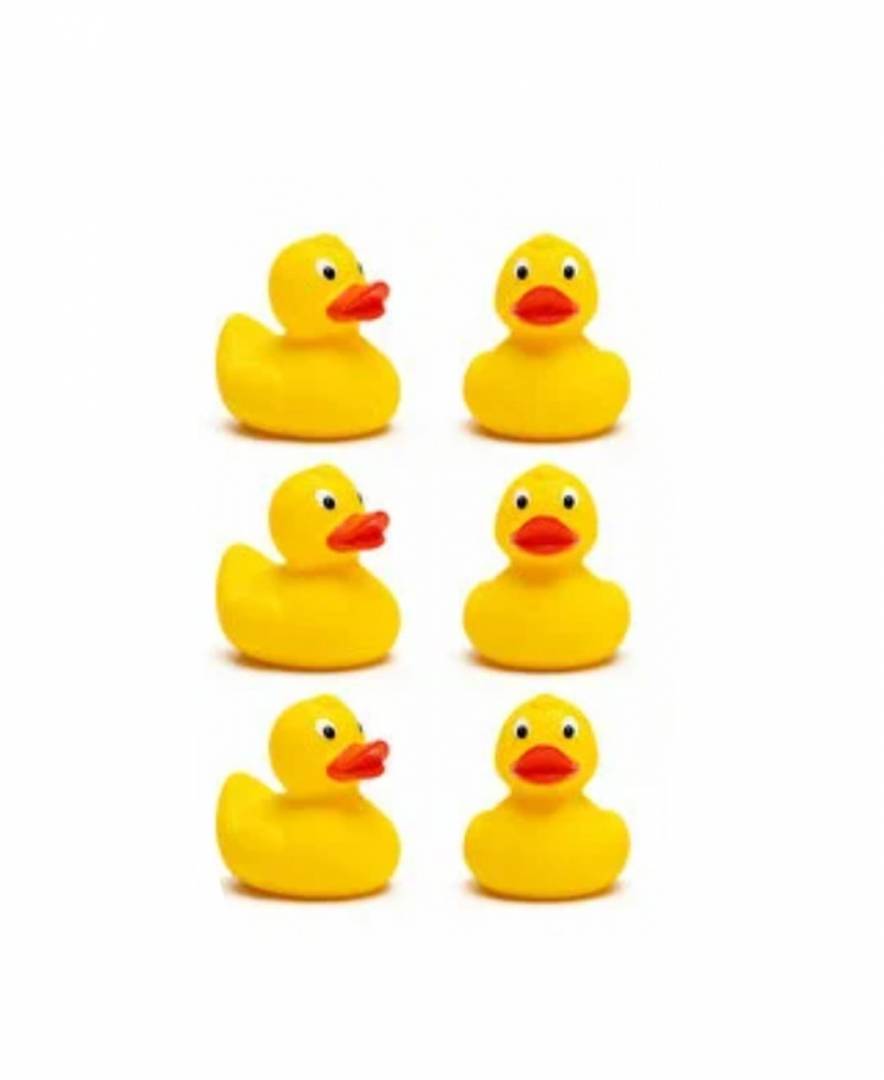 Set 6 Ratuste de baie, stropesc si plutesc, Distractive si Interactive, galben, cauciuc, 7 cm