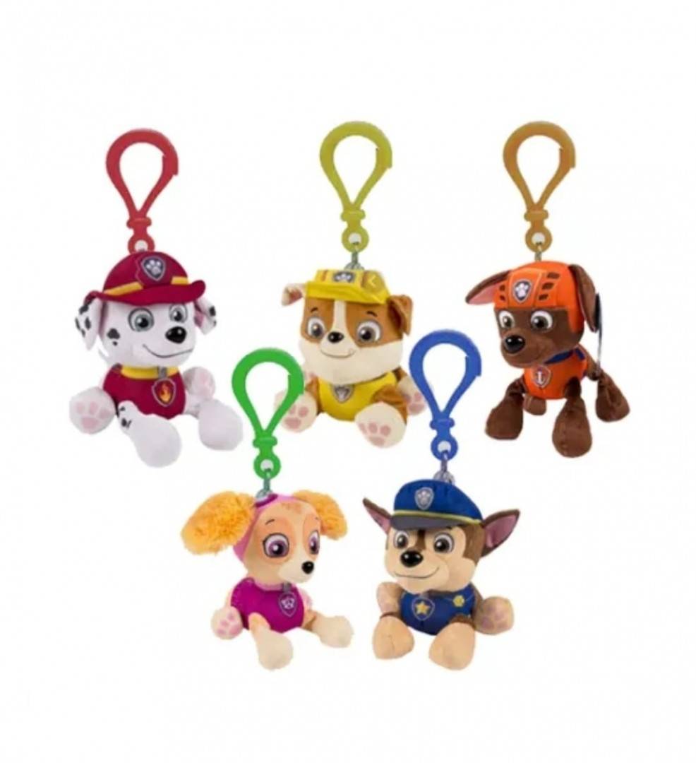 Set 7 Figurine de plus, Patrula Calusilor si Ryder, tip breloc, multicolor, 15 cm