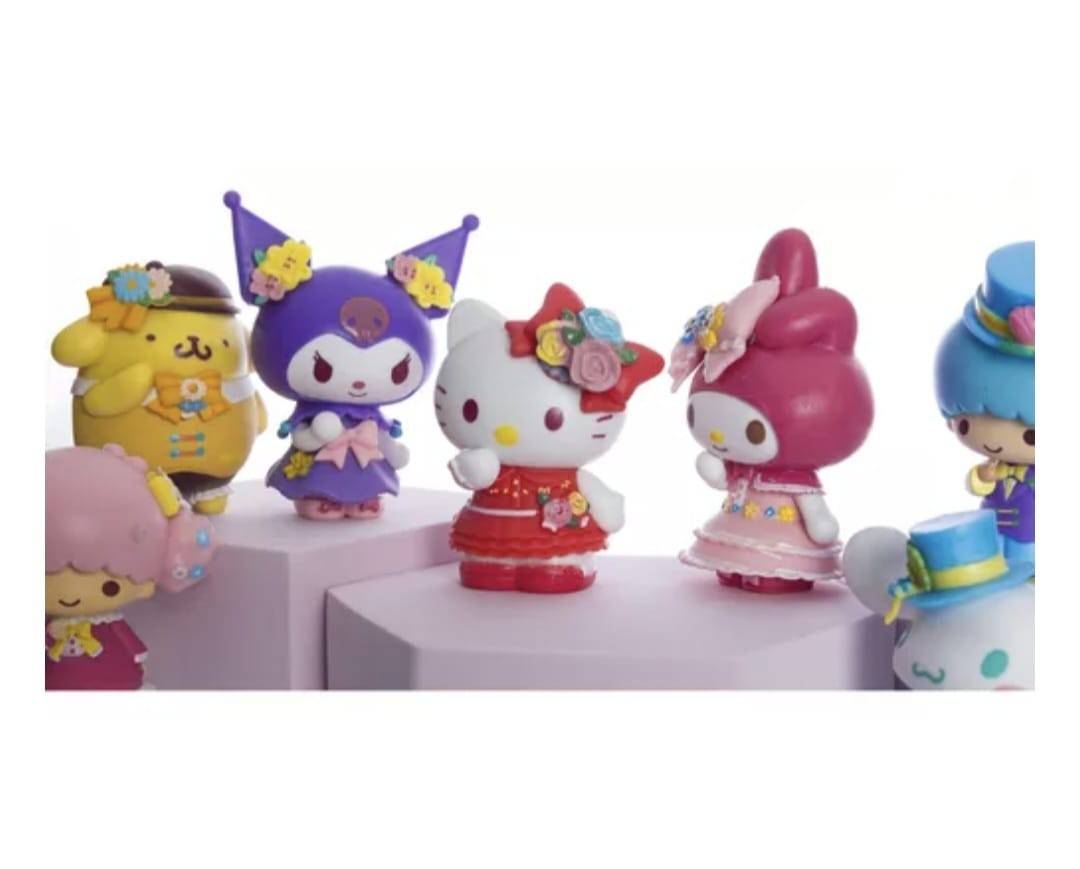 Set 7 Figurine Hello Kitty, Sanrio Kuromi, multicolor, 8 cm