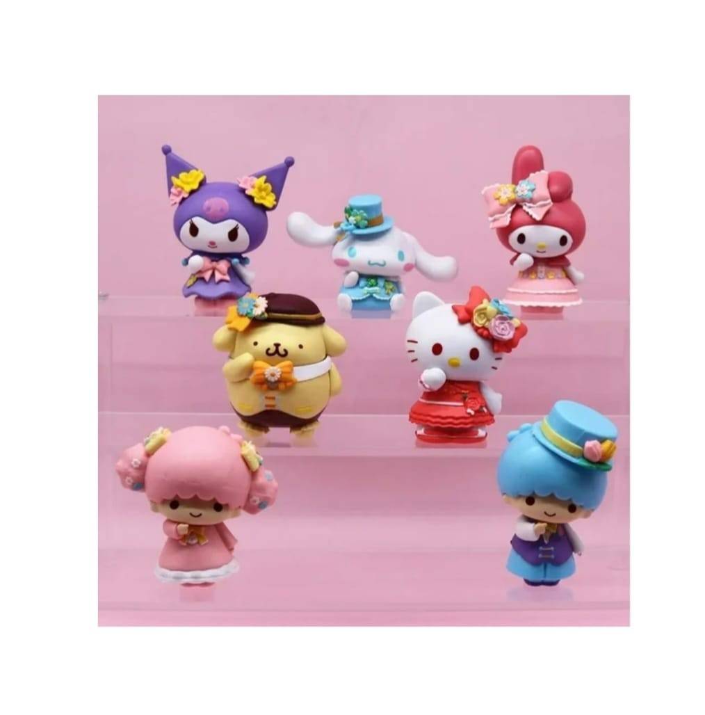 Set 7 Figurine Hello Kitty, Sanrio Kuromi, multicolor, 8 cm