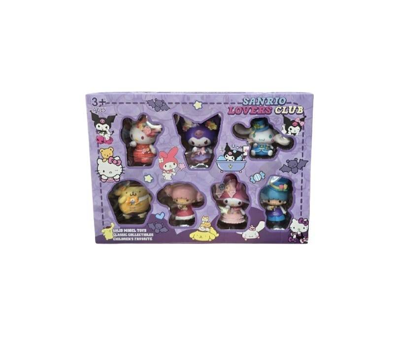 Set 7 Figurine Hello Kitty, Sanrio Kuromi, multicolor, 8 cm