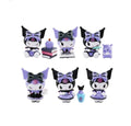 Set 7 Figurine tip Kuromi Hello Kitty, 3 accesorii, multicolor, 7 cm