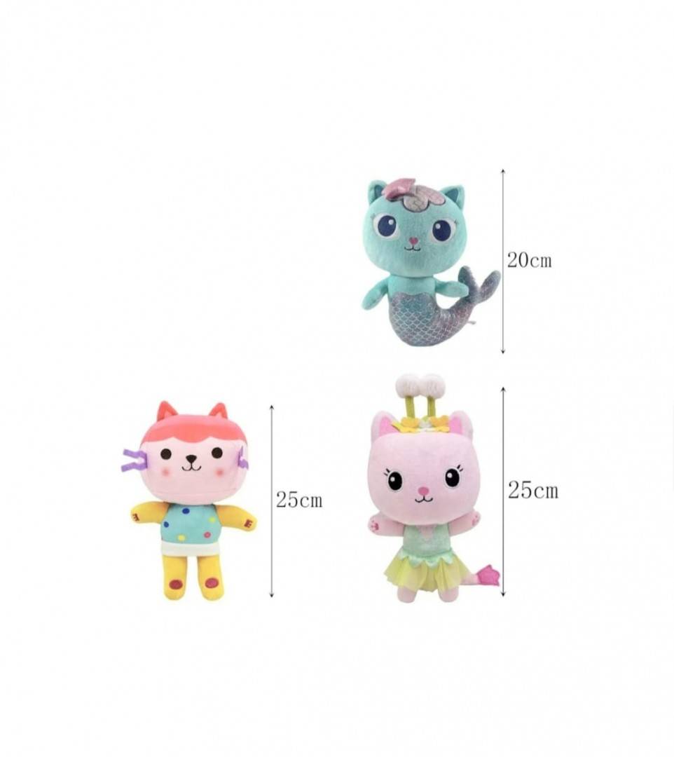 Set 7 Mascote de plus, Gabbys Dollhouse, multicolor, 20 cm - 25 cm