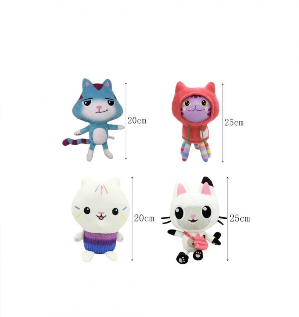 Set 7 Mascote de plus, Gabbys Dollhouse, multicolor, 20 cm - 25 cm