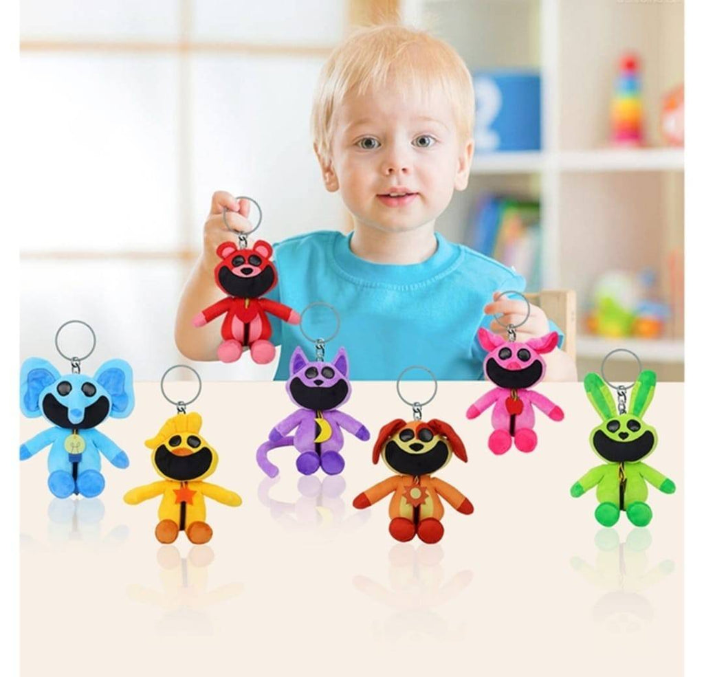 Set 8 Figurine de plus, The Smiling Critters, tip breloc, multicolor, 18 cm