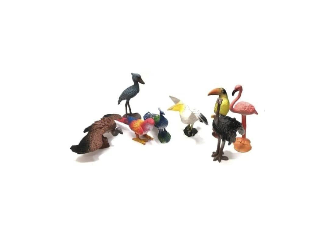 Set 8 Figurine, Pasarile Lumii, multicolor, 13 cm