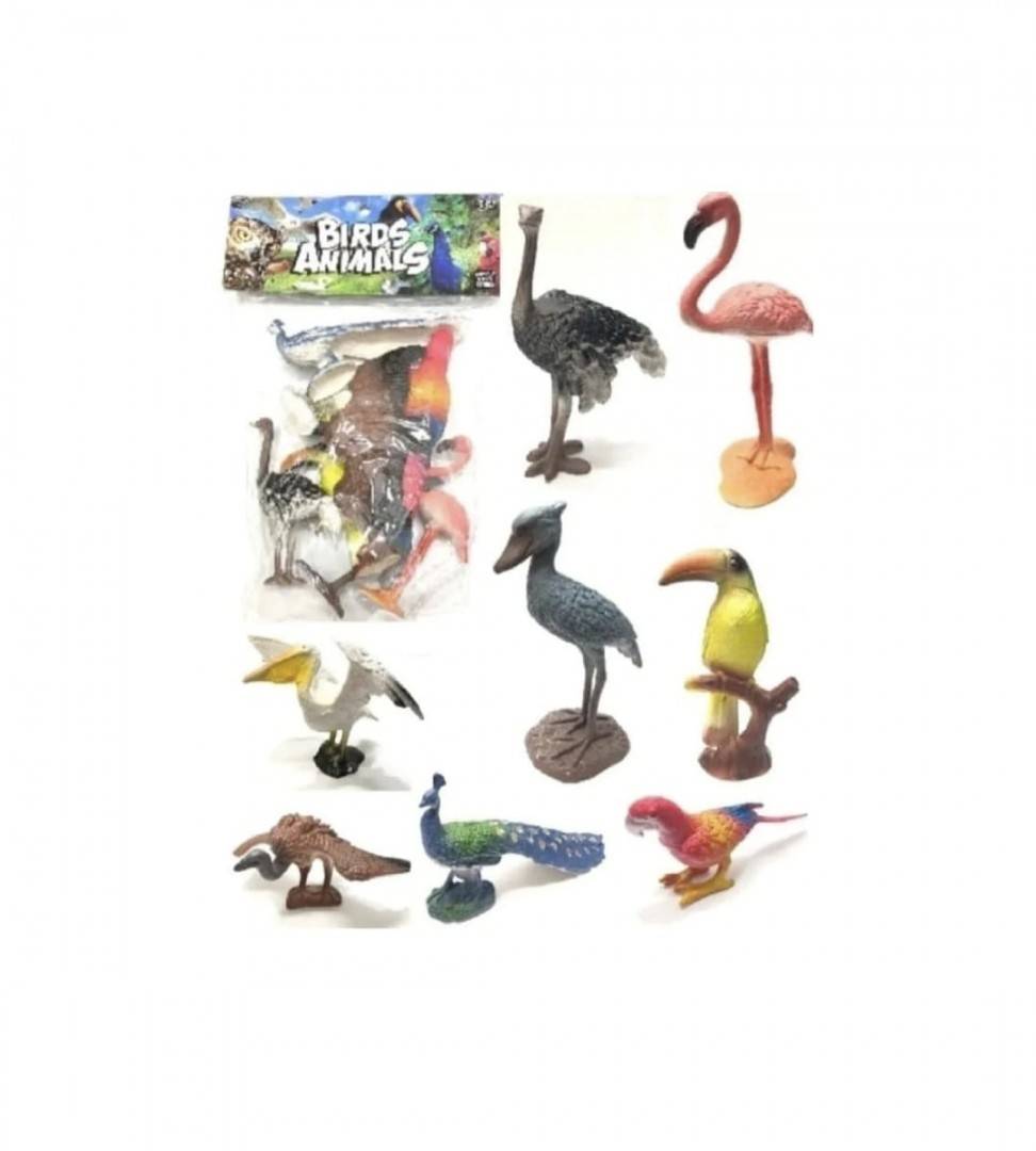 Set 8 Figurine, Pasarile Lumii, multicolor, 13 cm
