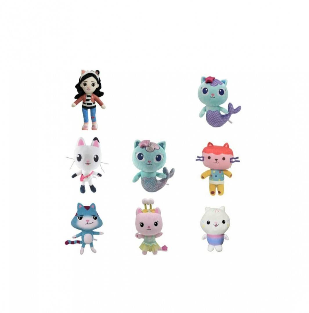 Set 8 Mascote de plus, Gabbys Dollhouse, multicolor, 20 cm - 29 cm