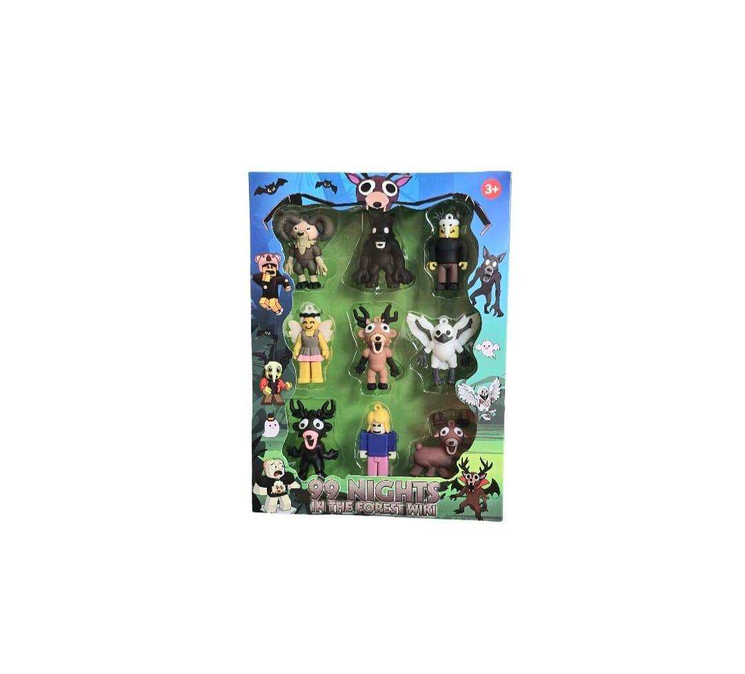 Set 9 Figurine, 99 Nights, Padure Virtuala, negru/multicolor, 5 cm
