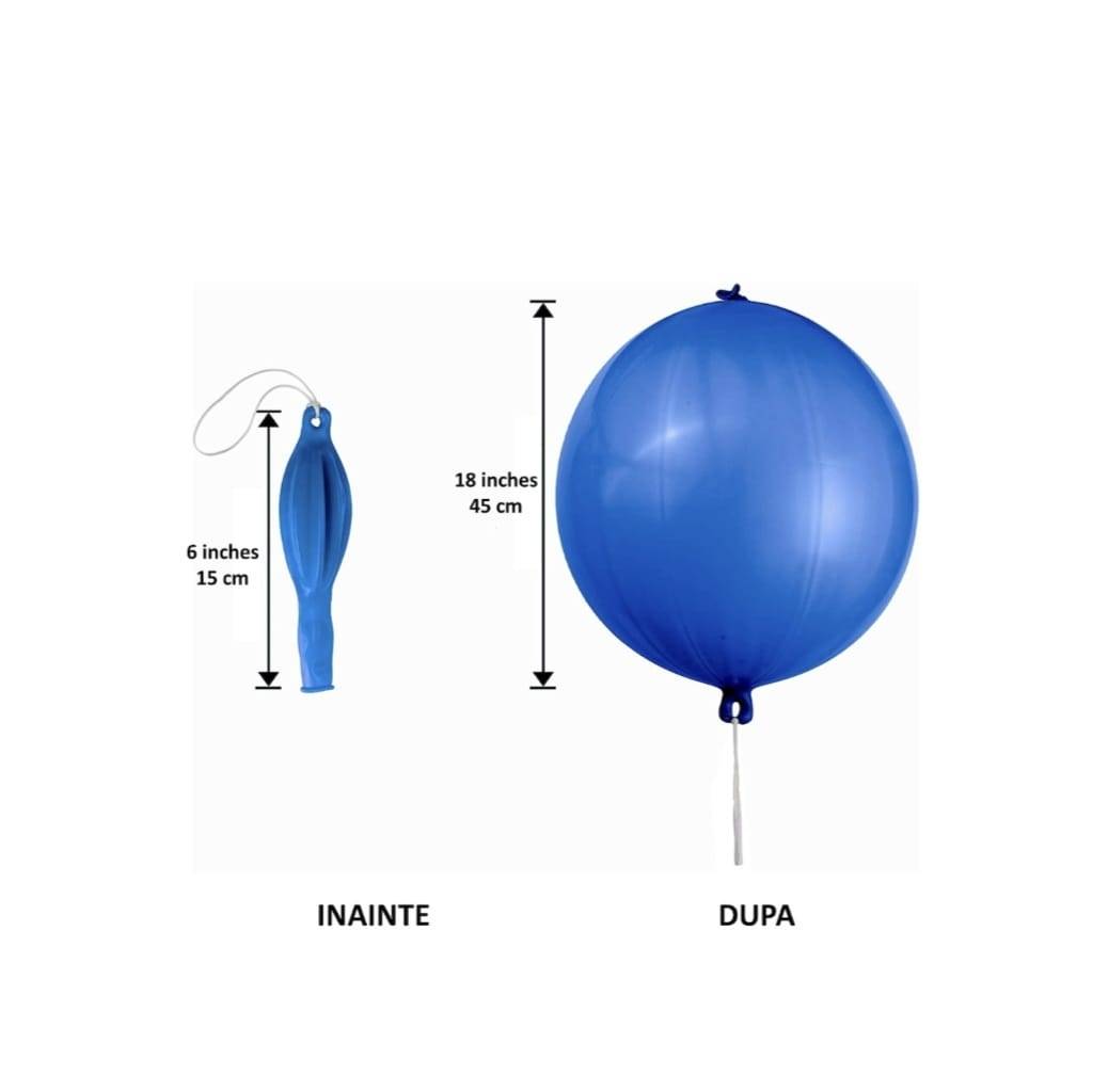 Set Baloane de petrecere de diferite culori, Latex Punch Ball, multicolor, 25 buc, 45 cm