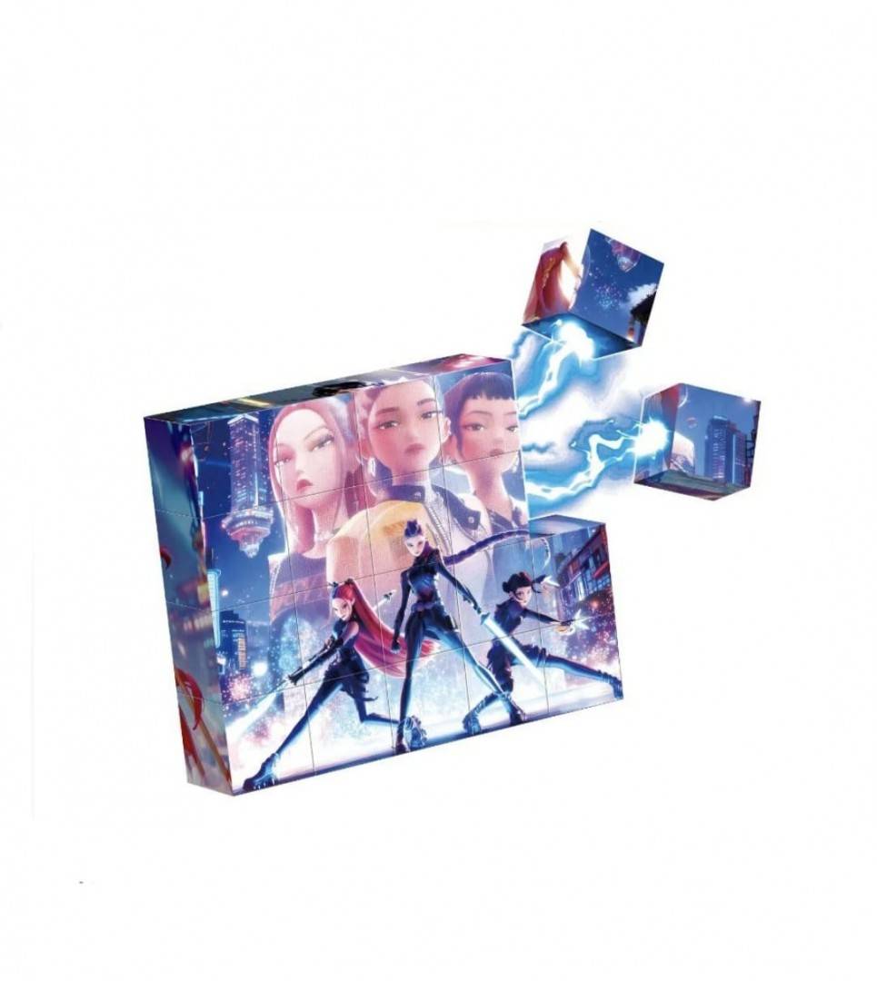 Set Blocuri magnetice de constructie, puzzle, KPOP Demon Hunters, MASHASHOP, multicolor, 20 buc