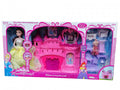 Set Castel de jucarie cu mobilier, Dream House, 2 papusi, 11 accesorii, multicolor, 30 cm