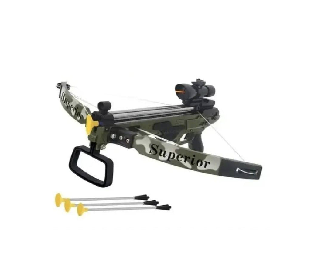 Set complet arbaleta, Crossbow Camouflage cu ghidaj laser, 5 ani+