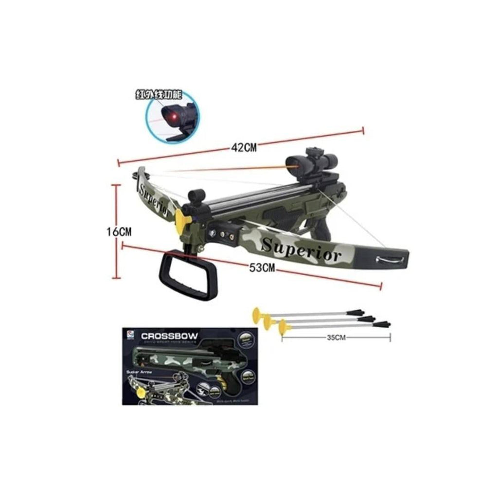 Set complet arbaleta, Crossbow Camouflage cu ghidaj laser, 5 ani+