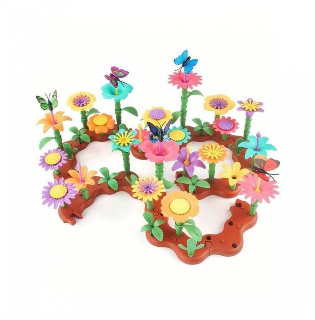 Set constructie, Gradina de flori, multicolor, 96 piese