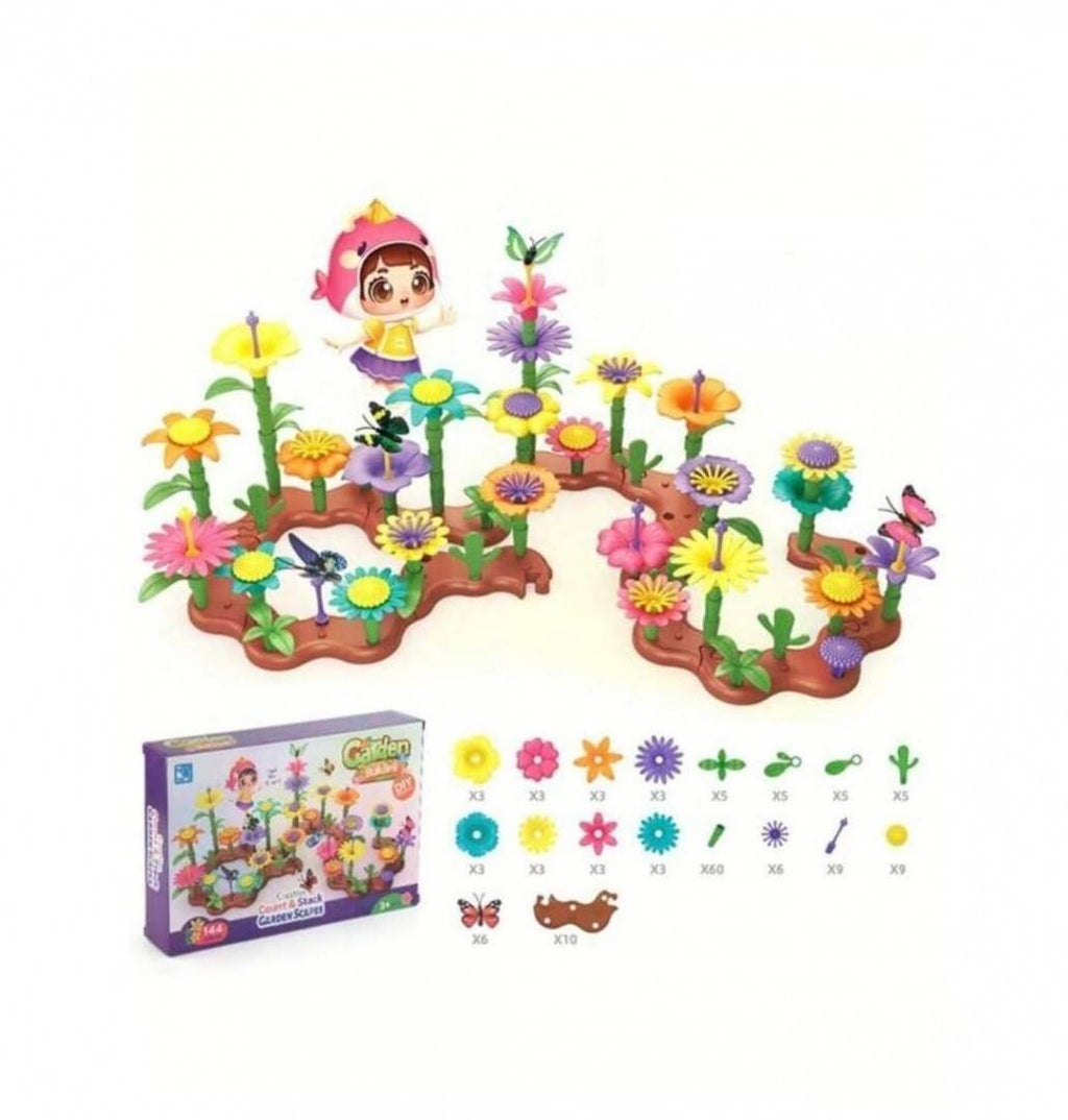Set constructie, Gradina de flori, multicolor, 96 piese