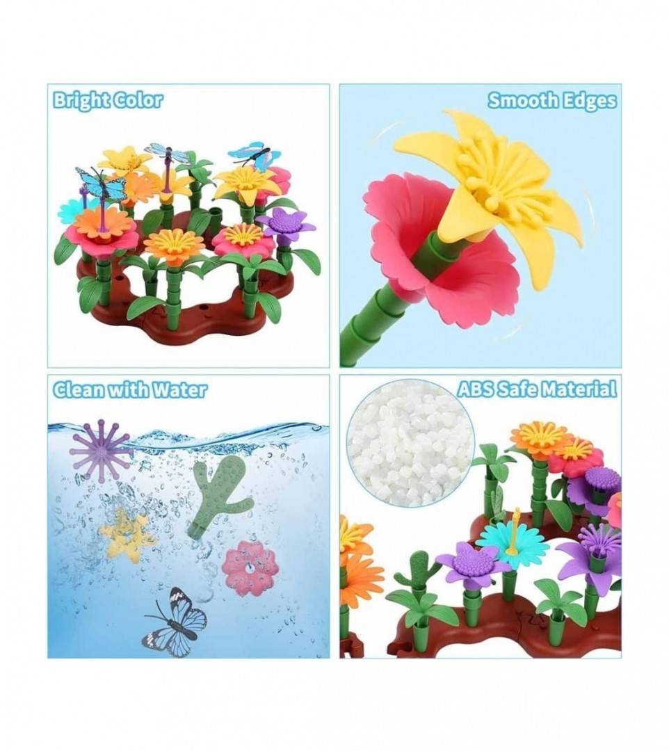 Set constructie, Gradina de flori, multicolor, 96 piese