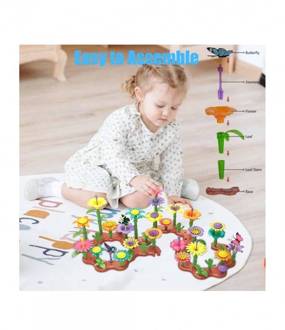 Set constructie, Gradina de flori, multicolor, 96 piese