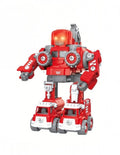 Set constructie robot 5 in 1, jucarie educationala, usor de asamblat si dezasamblat, cu sunete, rosu, 31 cm
