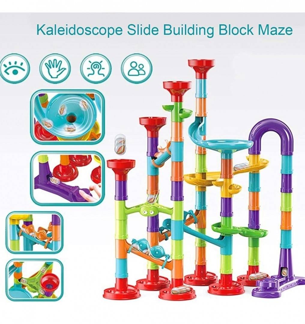 Set Constructie si Asamblare, Labirint cu bile, multicolor, 113 piese