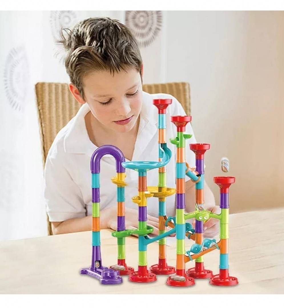 Set Constructie si Asamblare, Labirint cu bile, multicolor, 113 piese