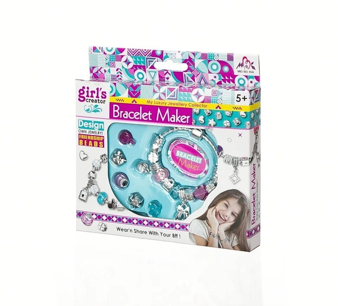 Set creativ pentru copii, Bratara cu accesorii, multicolor, 18 piese