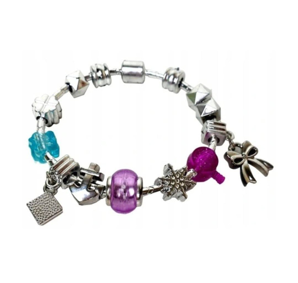Set creativ pentru copii, Bratara cu accesorii, multicolor, 18 piese